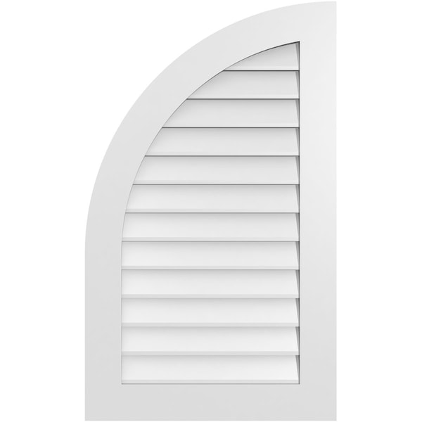 Ekena Millwork Quarter Round Top Left Surface Mount PVC Gable Vent w/ 3-1/2"W x 1"P Standard Frame, 24"W x 40"H GVPQL24X4001SN - main